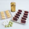 Floating capsules from the collection of vegan vitamins and supplements showcasing their natural design and quality