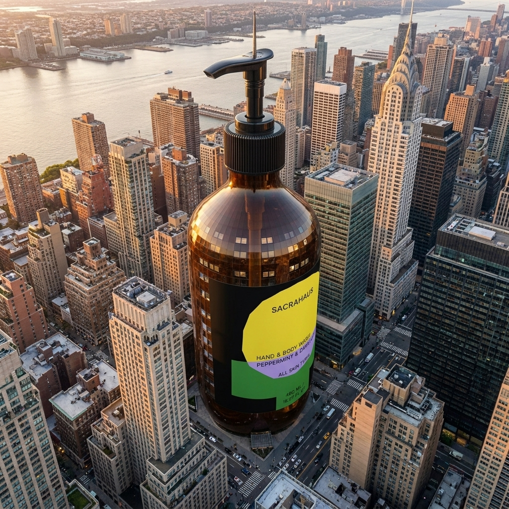 Hand & Body Wash, Peppermint & Dark Cedar