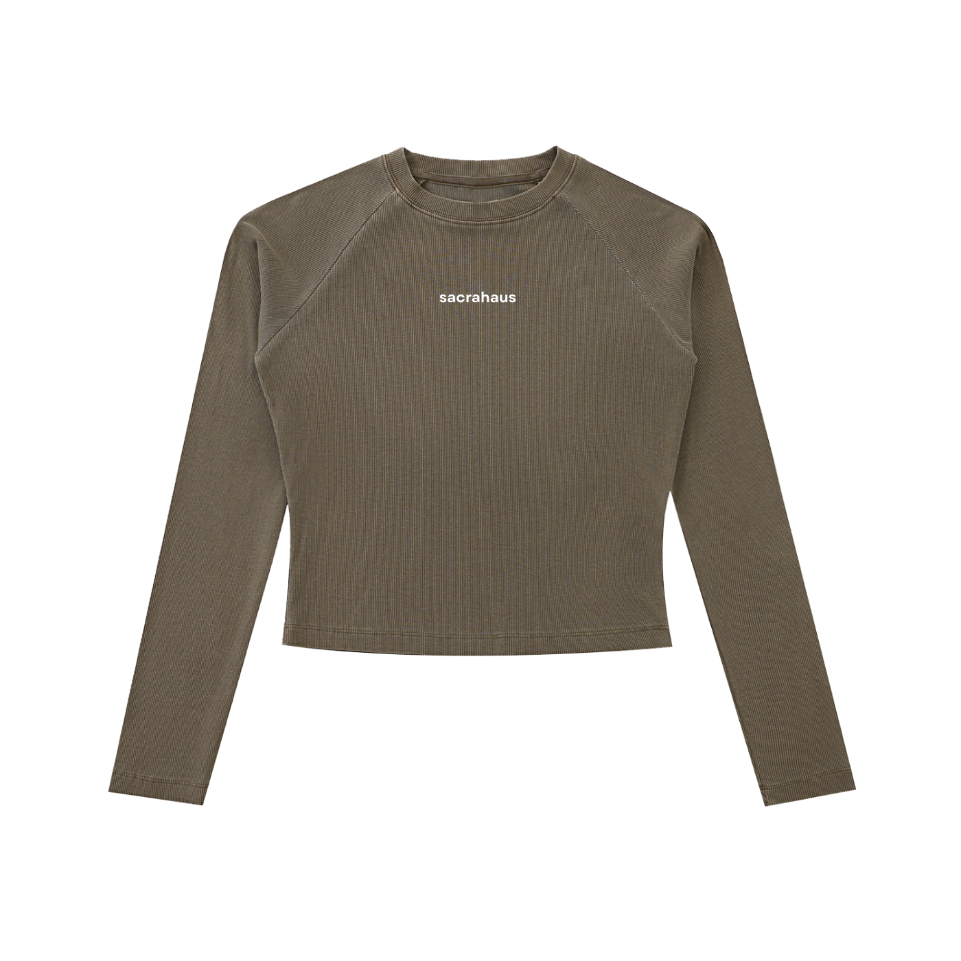 Dyed Washed Raglan Long Sleeve Slim T-Shirt