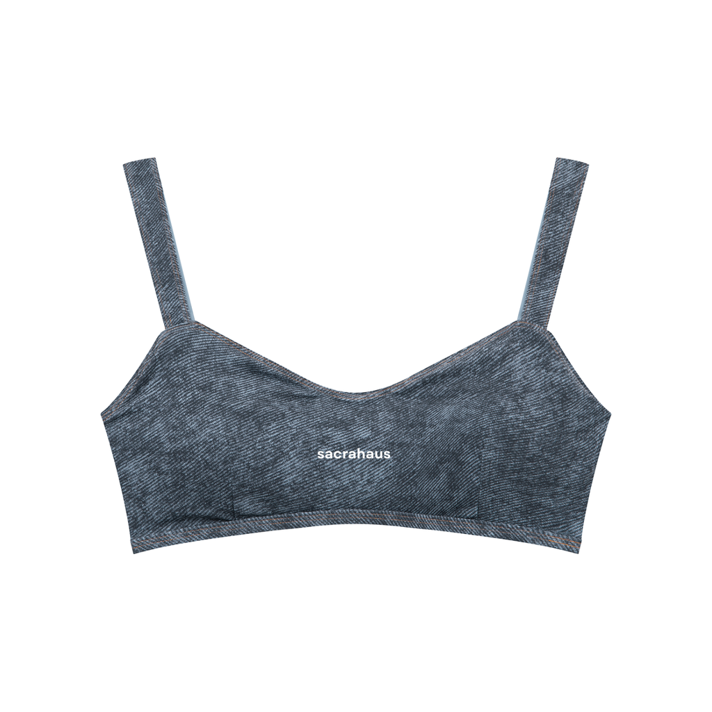 Women's Faux Denim Sports Bra