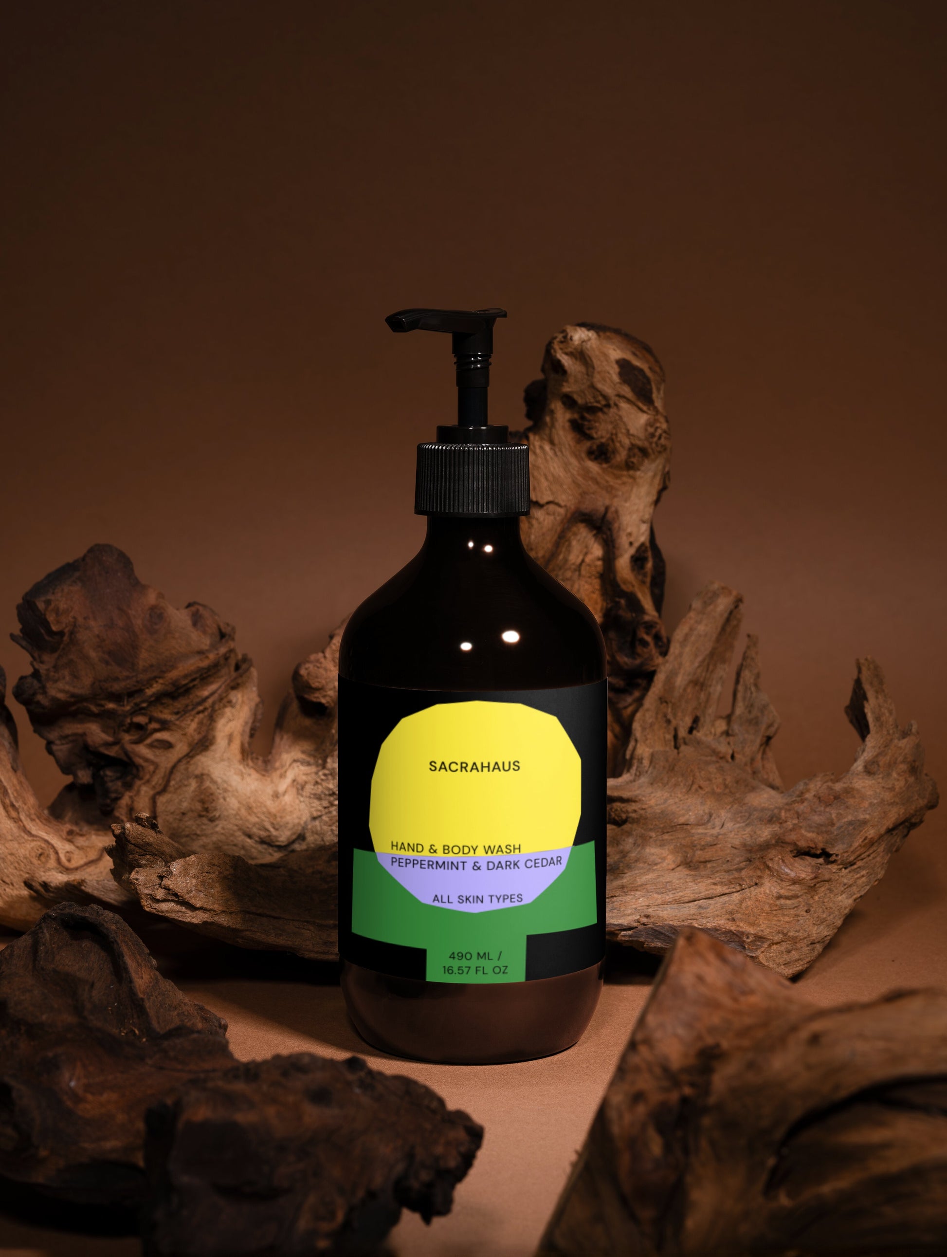 Hand & Body Wash, Peppermint & Dark Cedar