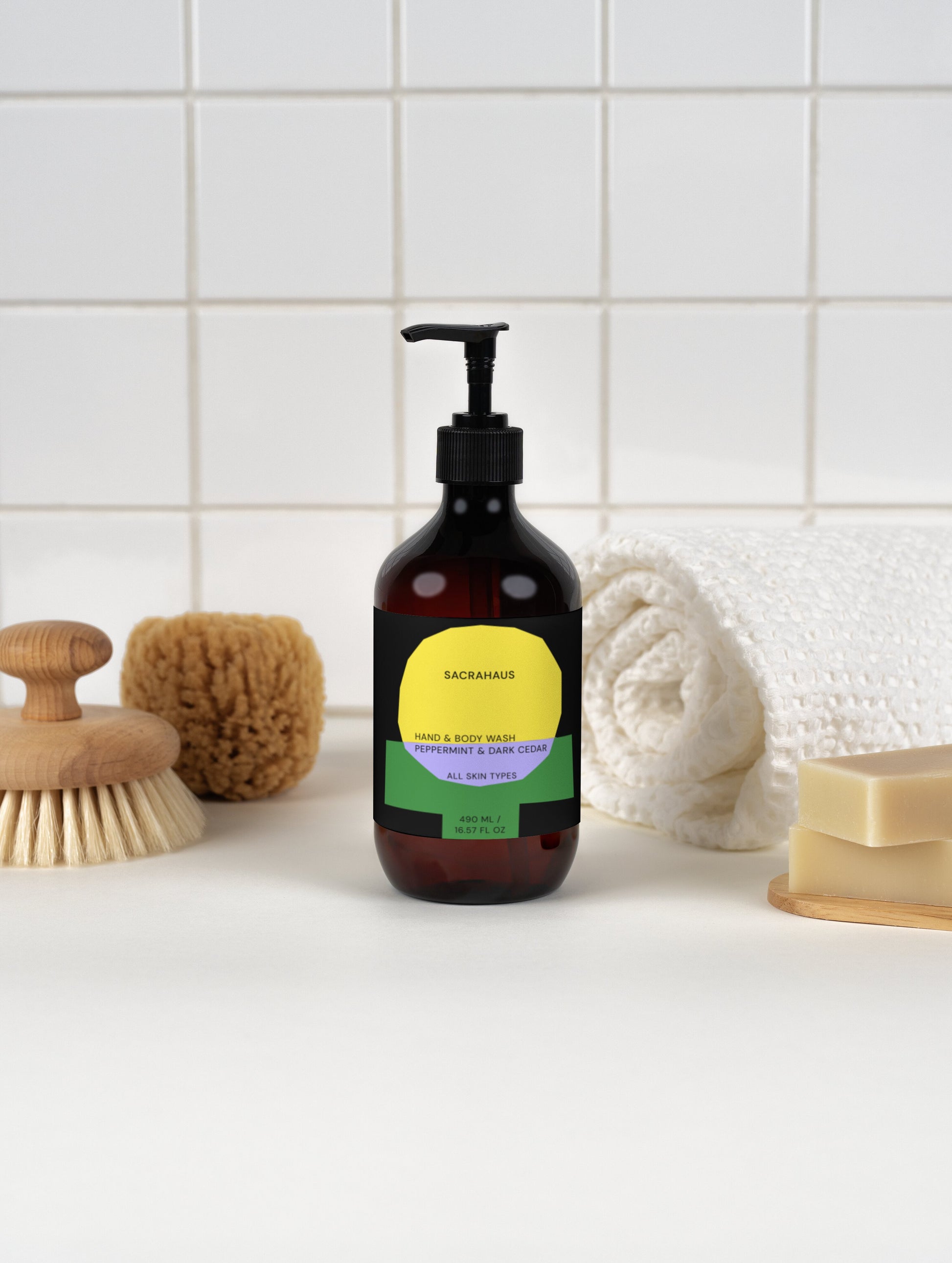 Hand & Body Wash, Peppermint & Dark Cedar