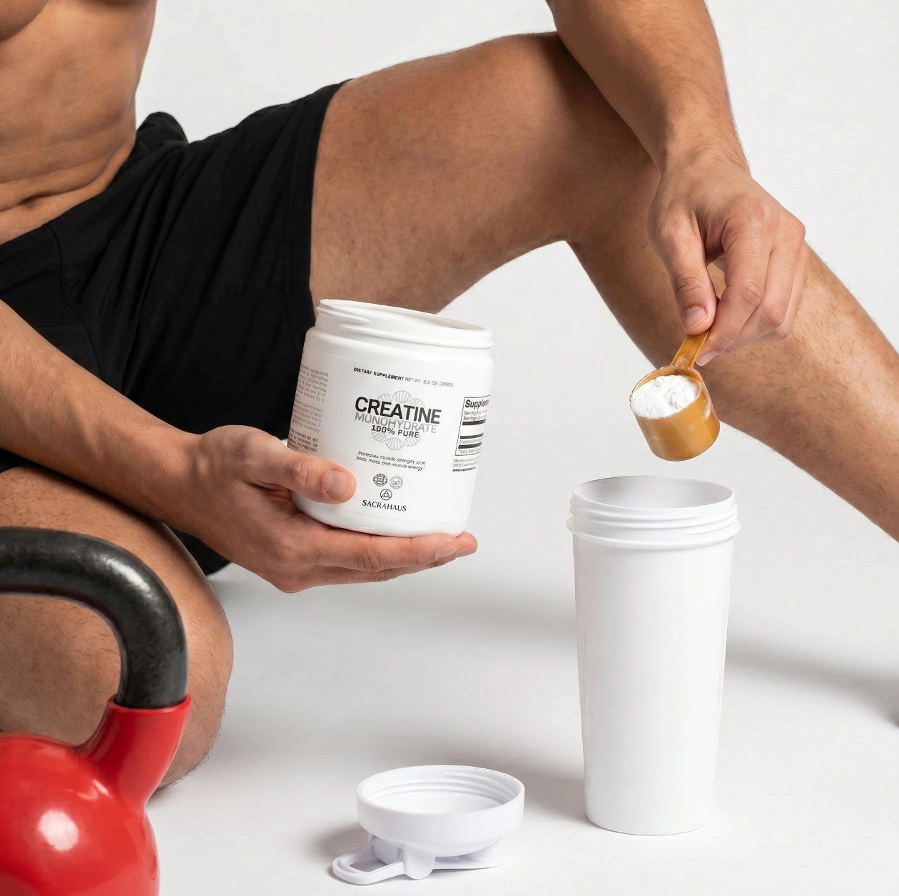 SACRAHAUS Vegan Creatine Monohydrate - 100% Pure Muscle Builder
