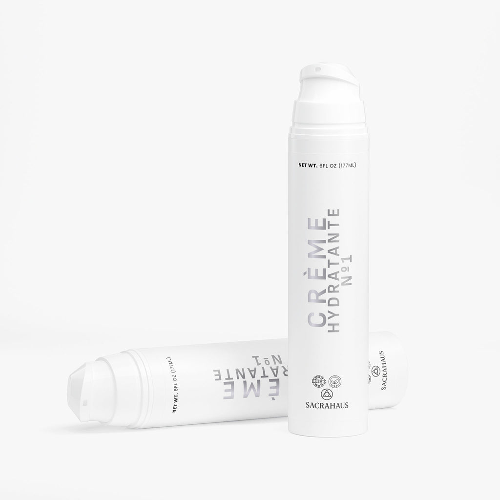 SACRAHAUS Watermelon Hydration Moisturizer in a sleek white pump bottle for glowing skin