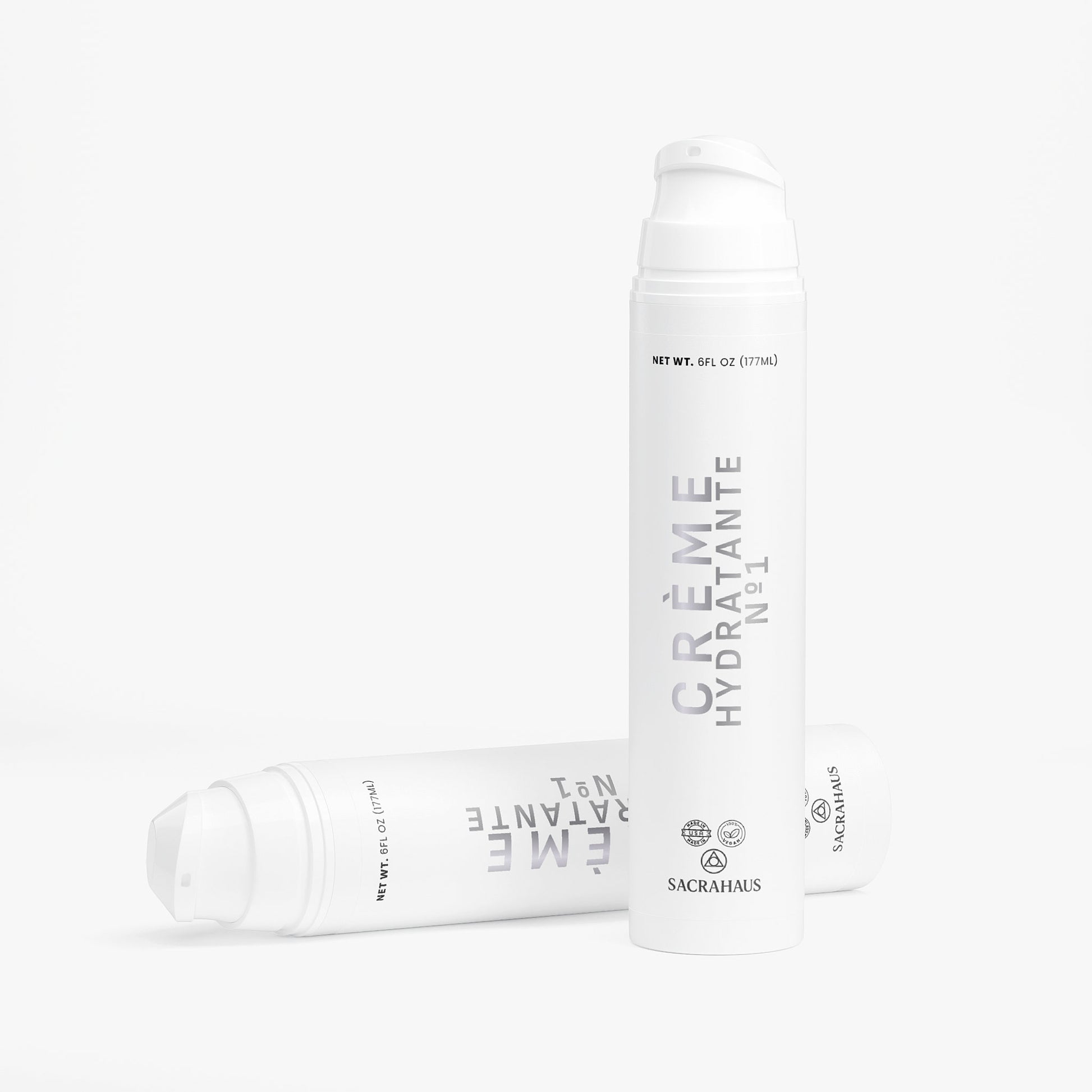 SACRAHAUS Watermelon Hydration Moisturizer in a sleek white pump bottle for glowing skin