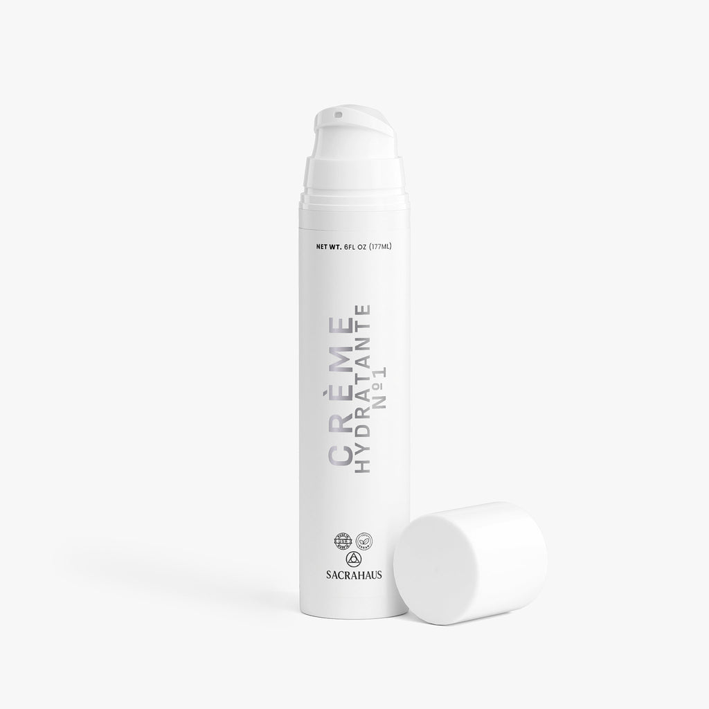 SACRAHAUS Watermelon Hydration Moisturizer in a sleek white container for deep skin hydration