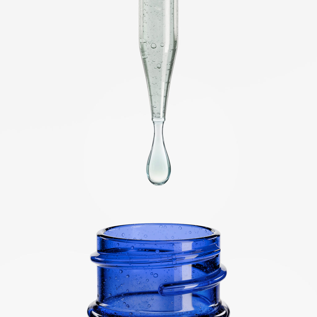 SACRAHAUS vegan diet drops for weight loss with dropper above blue bottle for easy application