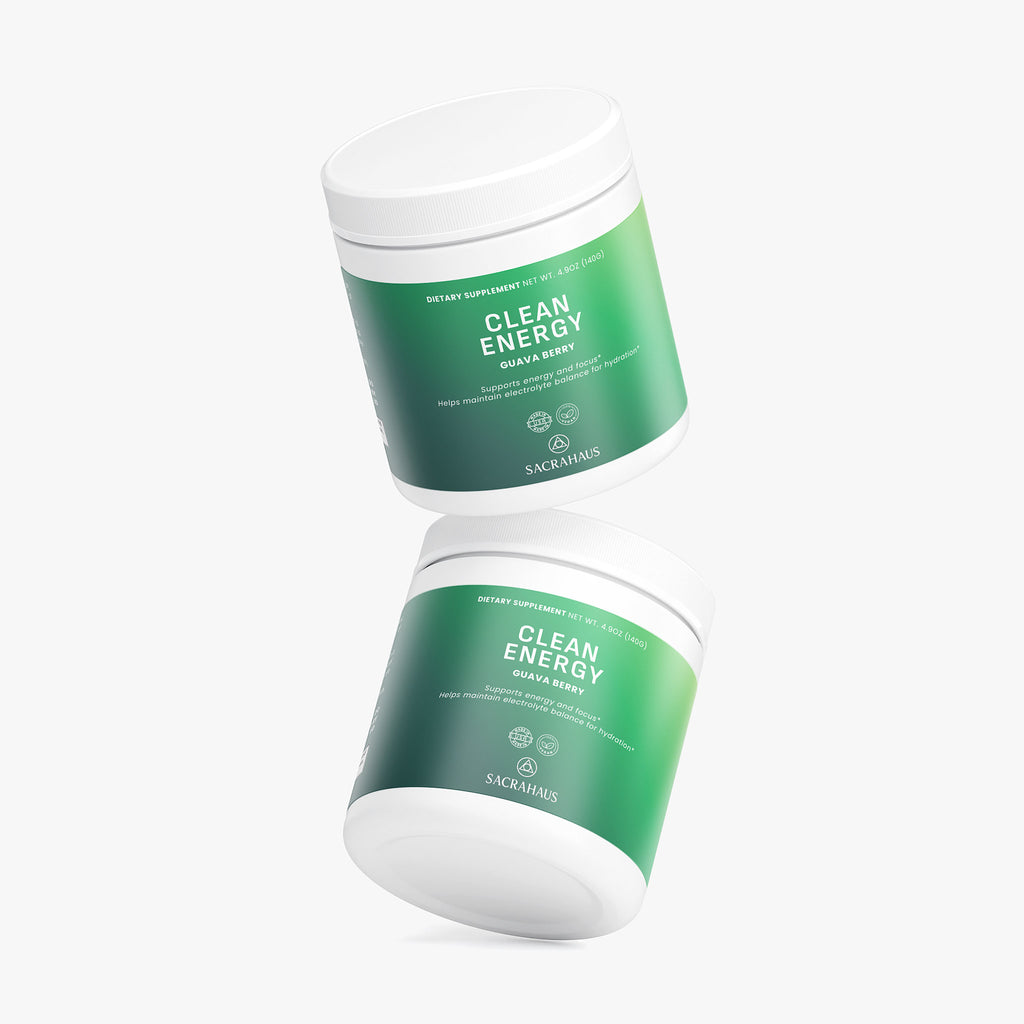 SACRAHAUS Clean Energy Vegan Energy Powder with Guarana for natural stamina and performance boost