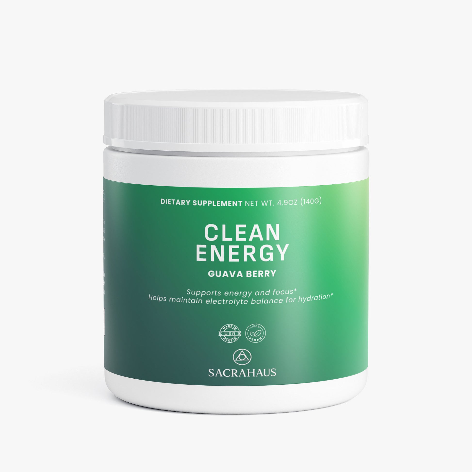 SACRAHAUS Clean Energy Guava Berry Vegan Energy Powder for energy and focus support