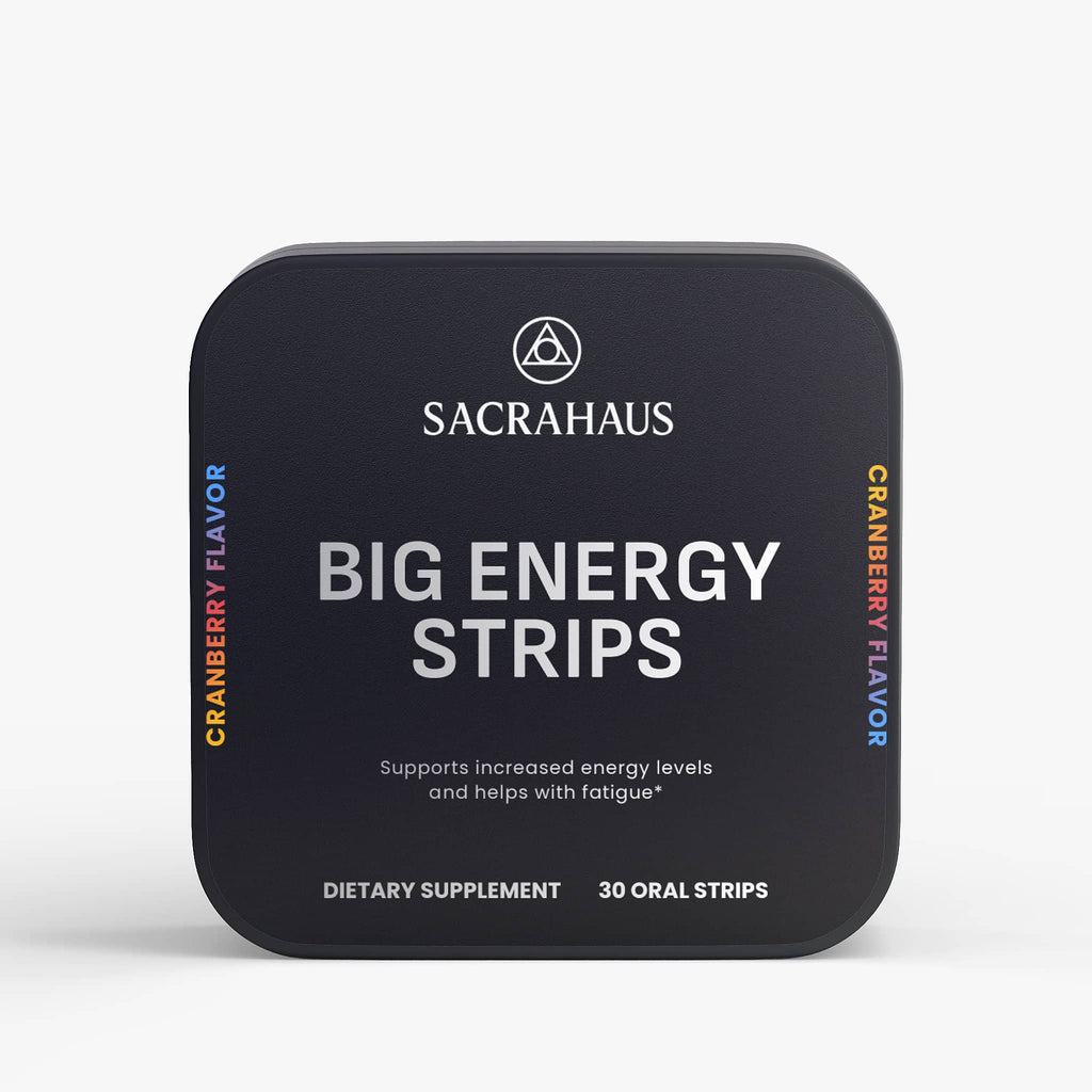 SACRAHAUS Big Energy Strips in Cranberry Flavor, Vegan energy strips for increased energy and reduced fatigue