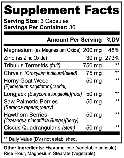 SACRAHAUS vegan energy supplement supplement facts label showing ingredients and serving size